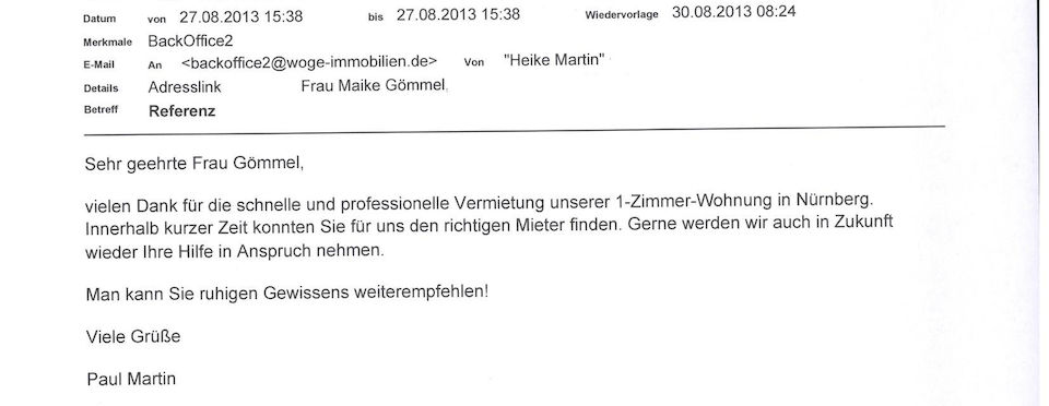 Vermietung einer möblierten 1-Zimmer-Wohnung in Nürnberg-Nord (Vogelherd)